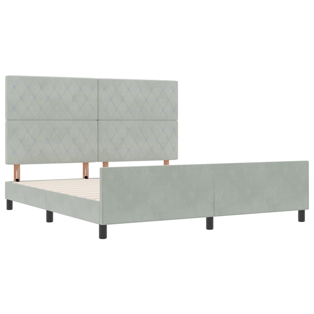 vidaXL Cadru de pat cu headboard Gri deschis 180 x 200 cm Catifea