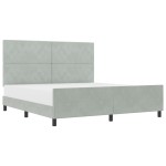 vidaXL Cadru de pat cu headboard Gri deschis 180 x 200 cm Catifea vidaXL Cadru de pat cu headboard Gri deschis 180 x 200 cm Catifea