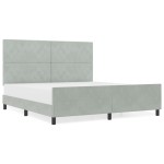 vidaXL Cadru de pat cu headboard Gri deschis 180 x 200 cm Catifea vidaXL Cadru de pat cu headboard Gri deschis 180 x 200 cm Catifea