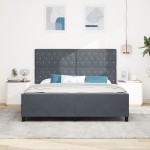 vidaXL Cadru de pat cu headboard Gri închis 180 x 200 cm Catifea vidaXL Cadru de pat cu headboard Gri închis 180 x 200 cm Catifea