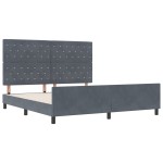 vidaXL Cadru de pat cu headboard Gri închis 180 x 200 cm Catifea vidaXL Cadru de pat cu headboard Gri închis 180 x 200 cm Catifea