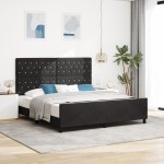 vidaXL Cadru de pat cu headboard Negru 180 x 200 cm Catifea vidaXL Cadru de pat cu headboard Negru 180 x 200 cm Catifea