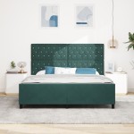 vidaXL Cadru de pat cu headboard Verde închis 180 x 200 cm Catifea vidaXL Cadru de pat cu headboard Verde închis 180 x 200 cm Catifea