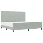 vidaXL Cadru de pat cu headboard Gri deschis 200 x 200 cm Catifea vidaXL Cadru de pat cu headboard Gri deschis 200 x 200 cm Catifea