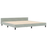 vidaXL Cadru de pat cu headboard Gri deschis 200 x 200 cm Catifea vidaXL Cadru de pat cu headboard Gri deschis 200 x 200 cm Catifea