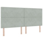 vidaXL Cadru de pat cu headboard Gri deschis 200 x 200 cm Catifea vidaXL Cadru de pat cu headboard Gri deschis 200 x 200 cm Catifea