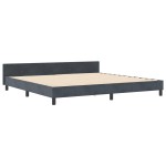 vidaXL Cadru de pat cu headboard Gri închis 200 x 200 cm Catifea vidaXL Cadru de pat cu headboard Gri închis 200 x 200 cm Catifea