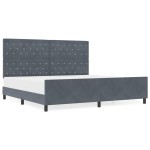 vidaXL Cadru de pat cu headboard Gri închis 200 x 200 cm Catifea vidaXL Cadru de pat cu headboard Gri închis 200 x 200 cm Catifea