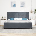 vidaXL Cadru de pat cu headboard Gri închis 200 x 200 cm Catifea vidaXL Cadru de pat cu headboard Gri închis 200 x 200 cm Catifea