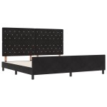 vidaXL Cadru de pat cu headboard Negru 200 x 200 cm Catifea vidaXL Cadru de pat cu headboard Negru 200 x 200 cm Catifea