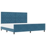vidaXL Cadru de pat cu headboard Albastru închis 200 x 200 cm Catifea vidaXL Cadru de pat cu headboard Albastru închis 200 x 200 cm Catifea