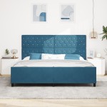 vidaXL Cadru de pat cu headboard Albastru închis 200 x 200 cm Catifea vidaXL Cadru de pat cu headboard Albastru închis 200 x 200 cm Catifea