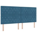vidaXL Cadru de pat cu headboard Albastru închis 200 x 200 cm Catifea vidaXL Cadru de pat cu headboard Albastru închis 200 x 200 cm Catifea