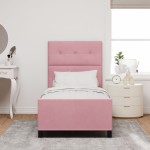 vidaXL Cadru de pat cu headboard Roz 80 x 200 cm Catifea vidaXL Cadru de pat cu headboard Roz 80 x 200 cm Catifea