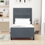 vidaXL Cadru de pat cu headboard Gri închis 90 x 200 cm Catifea vidaXL Cadru de pat cu headboard Gri închis 90 x 200 cm Catifea