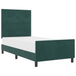 vidaXL Cadru de pat cu headboard Verde închis 90 x 200 cm Catifea