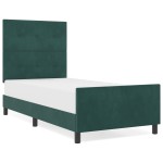 vidaXL Cadru de pat cu headboard Verde închis 90 x 200 cm Catifea
