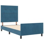 vidaXL Cadru de pat cu headboard Albastru închis 90 x 200 cm Catifea vidaXL Cadru de pat cu headboard Albastru închis 90 x 200 cm Catifea