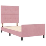 vidaXL Cadru de pat cu headboard Roz 90 x 200 cm Catifea vidaXL Cadru de pat cu headboard Roz 90 x 200 cm Catifea