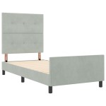 vidaXL Cadru de pat cu headboard Gri deschis 100 x 200 cm Catifea vidaXL Cadru de pat cu headboard Gri deschis 100 x 200 cm Catifea