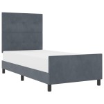 Cadrul de pat vidaXL în gri închis, 100x200 cm, fabricat din catifea Cadrul de pat vidaXL în gri închis, 100x200 cm, fabricat din catifea