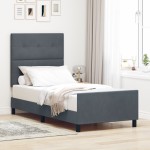 Cadrul de pat vidaXL în gri închis, 100x200 cm, fabricat din catifea Cadrul de pat vidaXL în gri închis, 100x200 cm, fabricat din catifea