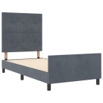 Cadrul de pat vidaXL în gri închis, 100x200 cm, fabricat din catifea Cadrul de pat vidaXL în gri închis, 100x200 cm, fabricat din catifea
