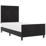 vidaXL Cadru de pat cu headboard Negru 100 x 200 cm Catifea vidaXL Cadru de pat cu headboard Negru 100 x 200 cm Catifea