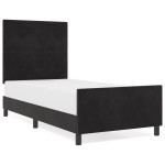 vidaXL Cadru de pat cu headboard Negru 100 x 200 cm Catifea vidaXL Cadru de pat cu headboard Negru 100 x 200 cm Catifea