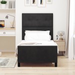 vidaXL Cadru de pat cu headboard Negru 100 x 200 cm Catifea vidaXL Cadru de pat cu headboard Negru 100 x 200 cm Catifea