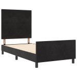 vidaXL Cadru de pat cu headboard Negru 100 x 200 cm Catifea vidaXL Cadru de pat cu headboard Negru 100 x 200 cm Catifea
