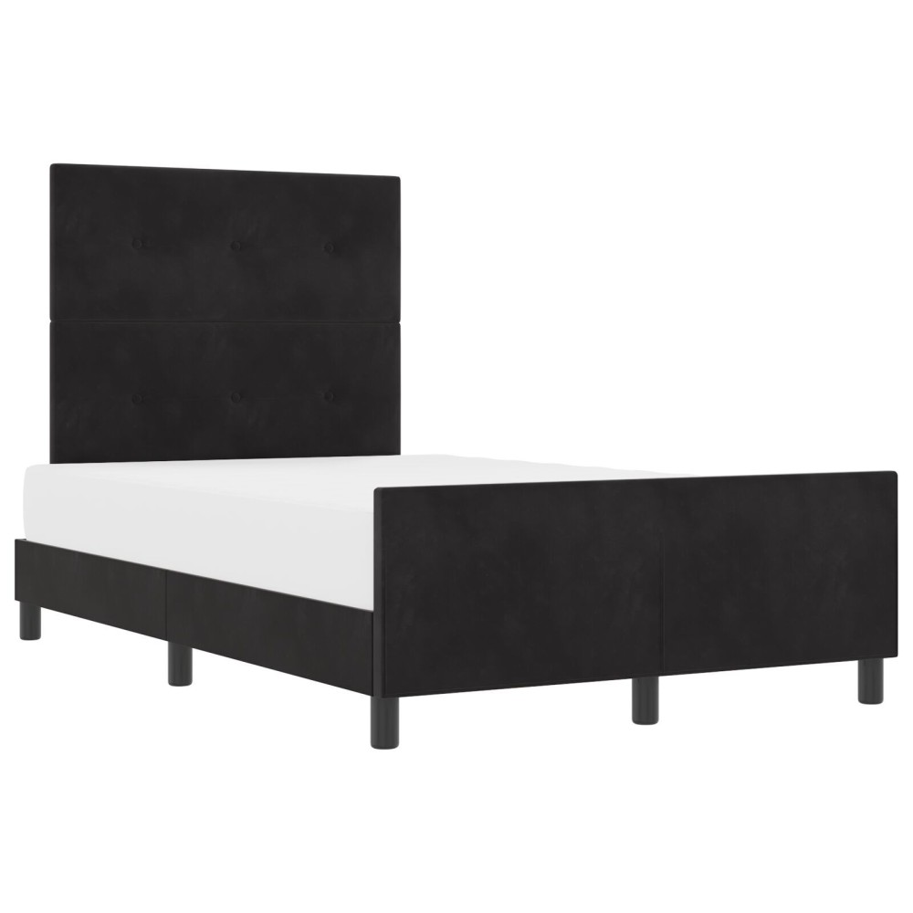 vidaXL Cadru de pat cu headboard Negru 120 x 190 cm Catifea