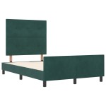 Pat vidaXL verde închis, 120x190 cm, fabricat din catifea Pat vidaXL verde închis, 120x190 cm, fabricat din catifea
