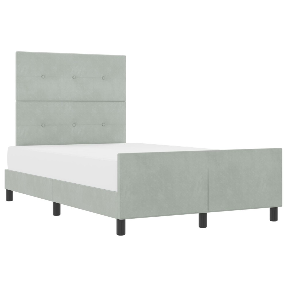 vidaXL Cadru de pat cu headboard Gri deschis 120 x 200 cm Catifea