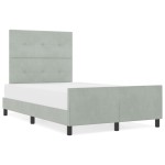 vidaXL Cadru de pat cu headboard Gri deschis 120 x 200 cm Catifea vidaXL Cadru de pat cu headboard Gri deschis 120 x 200 cm Catifea