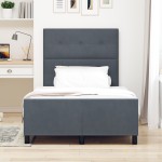 vidaXL Cadru de pat cu headboard Gri închis 120 x 200 cm Catifea vidaXL Cadru de pat cu headboard Gri închis 120 x 200 cm Catifea