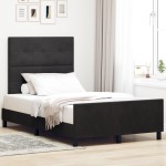 vidaXL Cadru de pat cu headboard Negru 120 x 200 cm Catifea