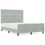 vidaXL Cadru de pat cu headboard Gri deschis 140 x 190 cm Catifea vidaXL Cadru de pat cu headboard Gri deschis 140 x 190 cm Catifea
