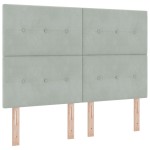 vidaXL Cadru de pat cu headboard Gri deschis 140 x 190 cm Catifea vidaXL Cadru de pat cu headboard Gri deschis 140 x 190 cm Catifea