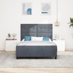 vidaXL Cadru de pat cu headboard Gri închis 160 x 200 cm Catifea vidaXL Cadru de pat cu headboard Gri închis 160 x 200 cm Catifea