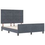 vidaXL Cadru de pat cu headboard Gri închis 160 x 200 cm Catifea vidaXL Cadru de pat cu headboard Gri închis 160 x 200 cm Catifea
