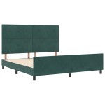 vidaXL Cadru de pat cu headboard Verde închis 180 x 200 cm Catifea