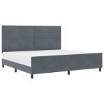 vidaXL Cadru de pat cu headboard Gri închis 200 x 200 cm Catifea vidaXL Cadru de pat cu headboard Gri închis 200 x 200 cm Catifea