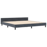 vidaXL Cadru de pat cu headboard Gri închis 200 x 200 cm Catifea vidaXL Cadru de pat cu headboard Gri închis 200 x 200 cm Catifea