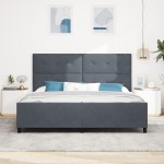 vidaXL Cadru de pat cu headboard Gri închis 200 x 200 cm Catifea vidaXL Cadru de pat cu headboard Gri închis 200 x 200 cm Catifea