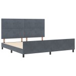 vidaXL Cadru de pat cu headboard Gri închis 200 x 200 cm Catifea vidaXL Cadru de pat cu headboard Gri închis 200 x 200 cm Catifea