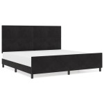 vidaXL Cadru de pat cu headboard Negru 200 x 200 cm Catifea vidaXL Cadru de pat cu headboard Negru 200 x 200 cm Catifea