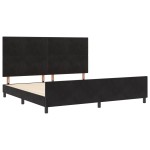 vidaXL Cadru de pat cu headboard Negru 200 x 200 cm Catifea vidaXL Cadru de pat cu headboard Negru 200 x 200 cm Catifea