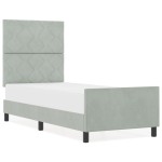vidaXL Cadru de pat cu headboard Gri deschis 80 x 200 cm Catifea vidaXL Cadru de pat cu headboard Gri deschis 80 x 200 cm Catifea