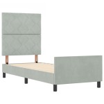 vidaXL Cadru de pat cu headboard Gri deschis 80 x 200 cm Catifea vidaXL Cadru de pat cu headboard Gri deschis 80 x 200 cm Catifea